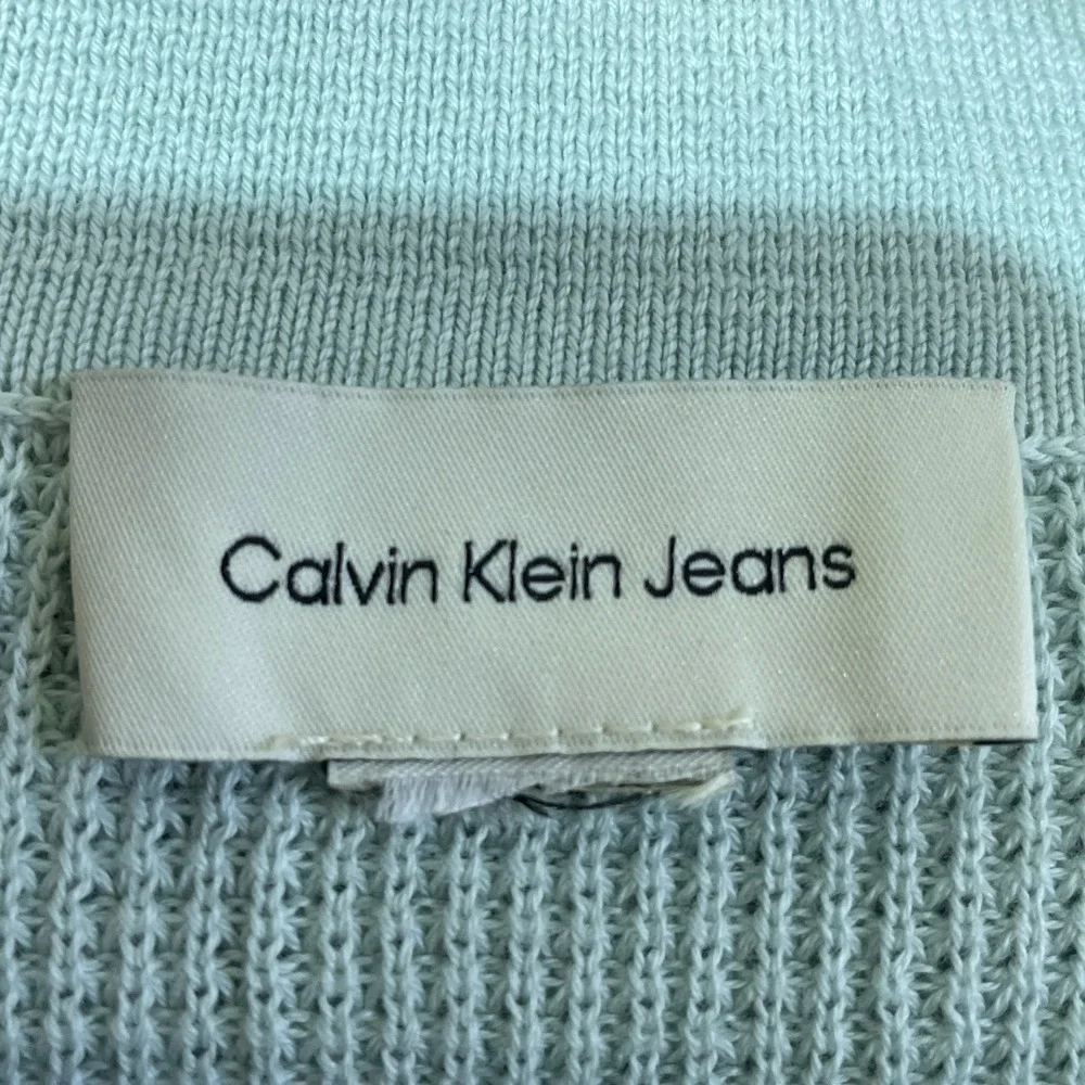 NWOT Calvin Klein Jeans Waffle Knit Sweater Polo Shirt Men's 2XL Green Cotton